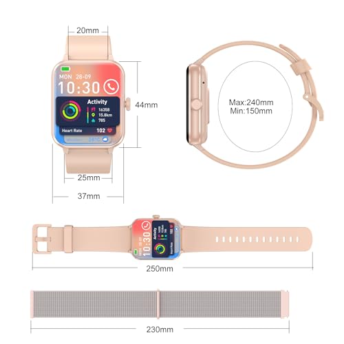 Blackview Smartwatch for Men and Women, Make and Answer Calls, 1.85 Inches Smart Fitness Watch, Heart Rate Monitor, Sleep Monitor, Calculators for Android iOS
