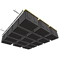E-Z Garage Storage Tote Slide PRO – Made in USA | Heavy-Duty Alloy Steel Overhead Rack – Organize Up to 15 Storage Tote Bins on Garage Ceiling – 88” x 80” x 3.5”, White – Space-Saving Design