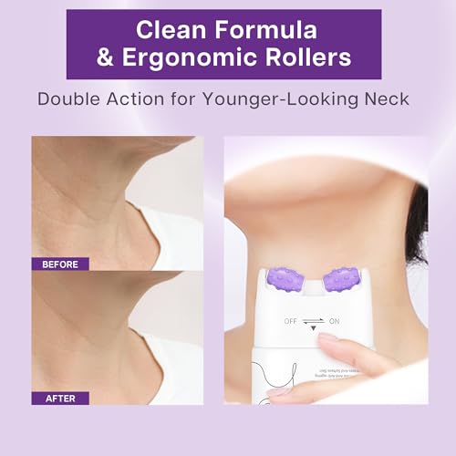 VRAIKO SADOER Gua Sha Neck Cream, Firming Cream for Neck & Jawline Lifting with Double Massage Rollers, Décolleté Moisturizer for Fine Lines, Elasticity and Hydration, 3.8 oz