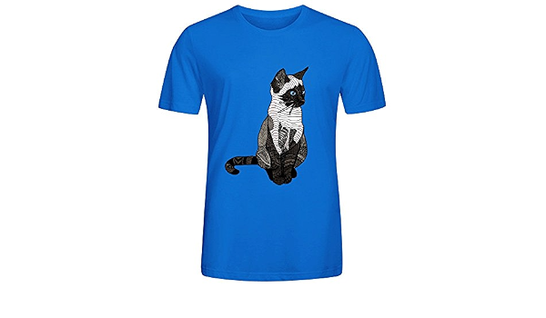 Siamese Cat Zentangle In Blue Design Man'S T Shirt Blue (6131689658146)
