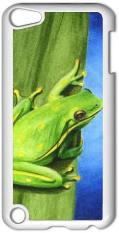 Chill'n Green Frog on Leaf Apple iPod Touch 5th Gen White Hard Case Original Animal Art