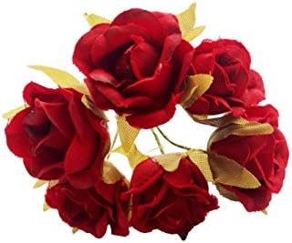 Sunrisee 60 Pcs 1.16'' Artificial Flowers Mini Silk Rose Flower for Wedding Candy Box Card Wreaths Decoration DIY Craft, Red