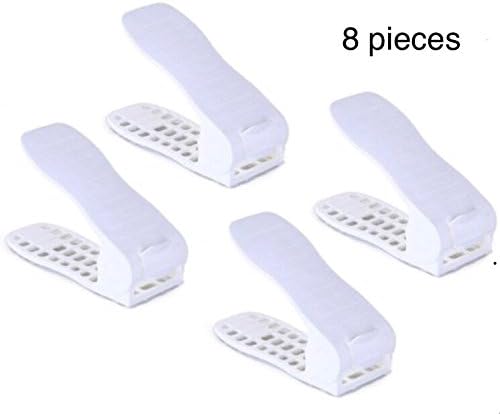 Shoe slots space saver, Adjustable shoe slots organizer, double shoe rack storage, 8 piece set by Gough Brand