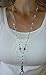 Hidden Hollow Beads Super Slim White Women's Beaded Lanyard, 34