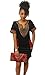 Sprifloral Sexy Tribal Print Dashiki for Women V Neck Plus Size Maxi Dress Black Medium
