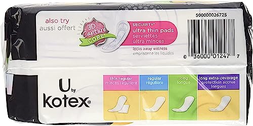 Kotex Natural Balance Absorbent Liners, Long, 16 Count (Pack of Six)