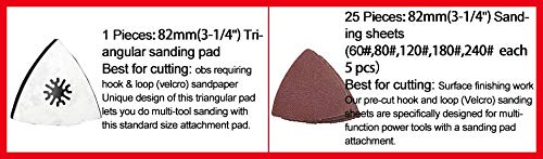 Maslin 75 pcs Mix Sanding paper + 2 pcs sanding pad for Fein Dremel multi function power tool,sandpaper to oscillating tool accessories - Thumbnail 5