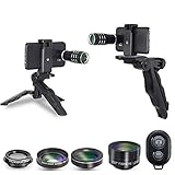 Camera Shutter Remote and Lens Kit for Samsung Galaxy S6 / S6 Edge / S7 / S7 Edge - 12x Telephoto/CPL / Fisheye / 2in1 Macro + Wide Angle Lens/Tripod / Tripod Adapter/Hard Case/Universal Clip