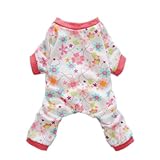 Fitwarm Pink Floral Dog Pajamas Dog Shirt Cozy Dog Clothes Pet Shirt, X-large