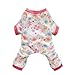 Fitwarm® Pink Floral Dog Pajamas Dog Shirt Cozy Dog Clothes Pet Shirt, Small