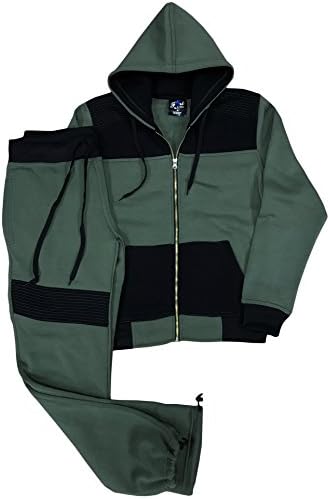 Women Classic Two Tone Sweatsuit Fleece Set Outfit Hoodie Activewear Sweatpant and Sweat Jacket