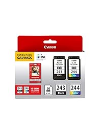 Canon Ink Pack con pg-243 Black Ink, cl-244 Color Ink y 4 x 6in Photo Paper