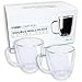 Verre Collection Double Wall Glass Espresso Latte Cappuccino Mug, Coffee Cup | Set of 2 (16.0 oz