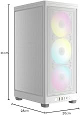 Corsair iCUE 2000D RGB AIRFLOW Mini-ITX PC Case White 3x AF120 Fans Lighting view 6