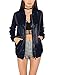 Just Quella Womens Classic Zip Up Satin Midi Bomber Jacket 8619