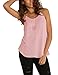 OURS Women's Spaghetti Strap Chiffon Layered Cami Tank Top Casual Solid Blouse (XL, Peach)
