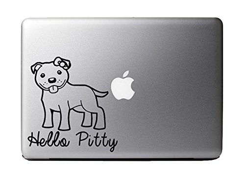 Adorable Hello Pitty Black Vinyl Decal Sticker for 13" Macbook Apple Laptop Computer