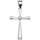 Claddagh Gold Religious Jewelry Sterling Silver Solitaire Diamond Cross Elegant Pendant