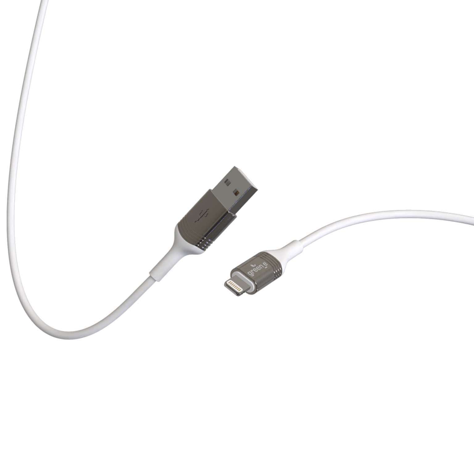 Greene CABLE LIGHTNING MFI AVEC ATTACHE 2,5M BLANC