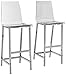 Coaster Home Furnishings - Juelia - Acrylic & Chrome - Set of 2 Clear Acrylic Counter Height Stools with Chrome Base and Footrest - Kitchen, Bar, Dining - 30-Inch - Clear & Chrome - 100295