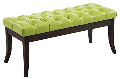 CLP-Panca-Design-Chesterfield-Ramses-in-Similpelle-Panchina-Ingresso-Imbottita-Capitonn-I-Panchina-Fondo-Letto-Elegante-I-Panca-Corridoio-Telaio-Legno-Scuro-Verde-100-x-40-x-45-cm