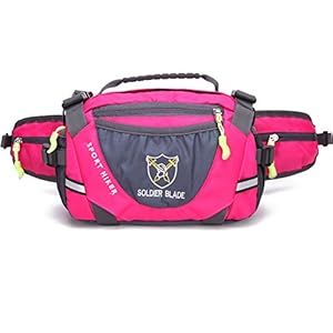 LinYin Outdoor Sport Large Capacity Waist Bag Fanny Pack for Men Women Travelling,Cycling, Hiking,Camping (Rose)
