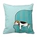 JGArtStore Couch Dog Cute Beagle Relaxing W154 Cotton Linen Comfortable pillow case 18 x 18 Inch