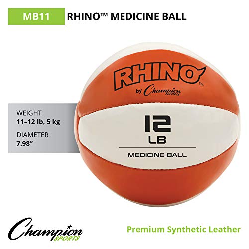 Champion Sports Exercise Medicine Balls, Sizes, Leather with No