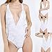 One Piece Swimsuit for Womens Mlide 2020 New Deep v-Neck Tree Leaf Printed Bikini Suit Whitethumb 2