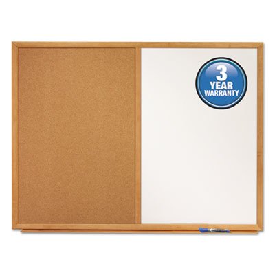 Quartet QRTS553 Dry-erase-Cork Board- 3ft.x2ft.- Oak Frame