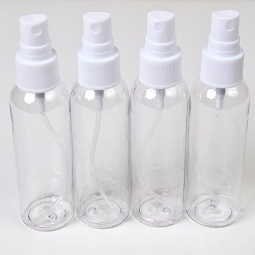 2 oz EMPTY Clear Spray Bottles Pack of 4 TSA Approved BPA free High