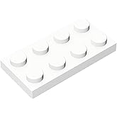 Classic Building Bricks 2x4 Plate, 110 Piece Bulk Building Block, Compatible with Lego 3020 Parts, Building Bricks for Most Brands (White)