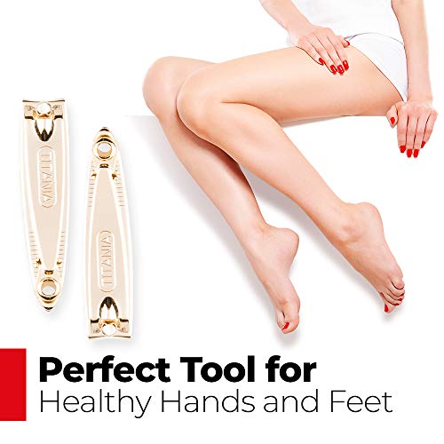 Titania Germany Fingernail & Toenail Clipper - Travel Size Gold Plated Toe Nail & Finger Nail Cutter with Nail File & Fine Sharp Blades - Ideal For Natural, Gel & Artificial Fake Nails - Thumbnail 6
