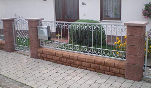 Schmiedeeisen Zaun Zäune Eisen Gartenzaun Metall Monaco-Z60/200 Feuer Verzinkt Zaunelement gerade 60 cm hoch 200 cm lang – Bild 5