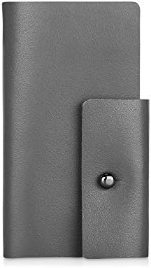 INJOYLIFE Christmas Bifold Genuine Leather Key Case / Holder / Wallet/ Case for House Keys or Car Keys (Gray)