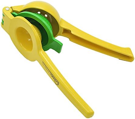 Living Express Lemon Squeezer-Lemon Juicer,Enameled Aluminum 2-Bowl-in-1,Lemon Lime Squeezer Hand Press Juicer,Yellow and Green