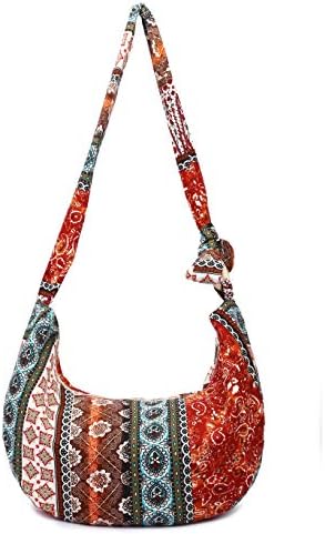 Women Hippie Crossbody Bag cloth boho Sling Bag Cotton Bohemian Hobo Hand Bags
