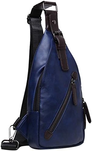 Amarte Leather Sling Bag for Men One Shoulder Backpack Waterproof Casual Crossbody Shoulder Sling Backpack
