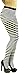 ToBeInStyle Women's Colorful Opaque Striped Tights Pantyhose Stocking Hosiery - Black/White - One Size