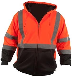 Utility Pro UHV425-ORG/BK-XL Hi-Vs Hooded Sweatshirt Orange/Black