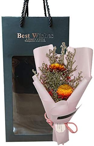 ブラックドライフラワーブーケ ピンク 袋付 花束 母の日 父の日 敬老の