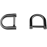 HAHIYO D-Rings with Screw Shackle Horseshoe U Shape Key Ring Purse Holder Screw in Both Sides Line up for Strap Bag