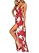 BerryGo Women's Boho Backless Floral Beach Dress Sexy Split Maxi Dress