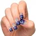 Buyinhouse Lady Girl Nailart Tools 24pcs/set Pre Design Acrylic Nail Tips False French Full Nails Art Free Glue Blue Flower Style Model#JQ149