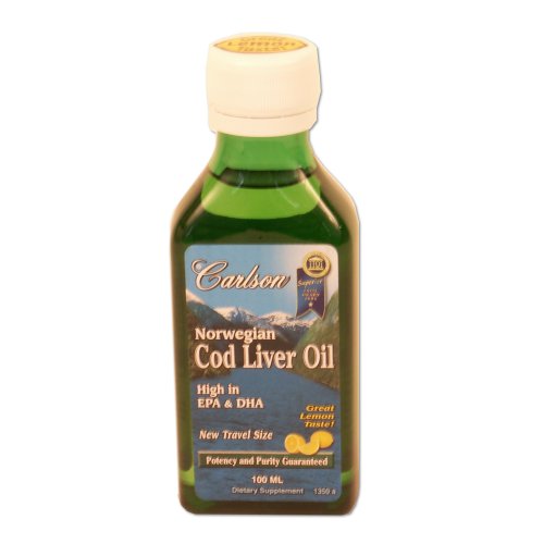 Carlson labs cod liver Oil Liquid, Lemon flavor, 100ml (088395013508)