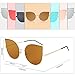 SOJOS Cat Eye Mirrored Flat Lenses Ultra Thin Light Metal Frame Women Sunglasses SJ1022 with Gold Frame/Gold Mirrored Lens