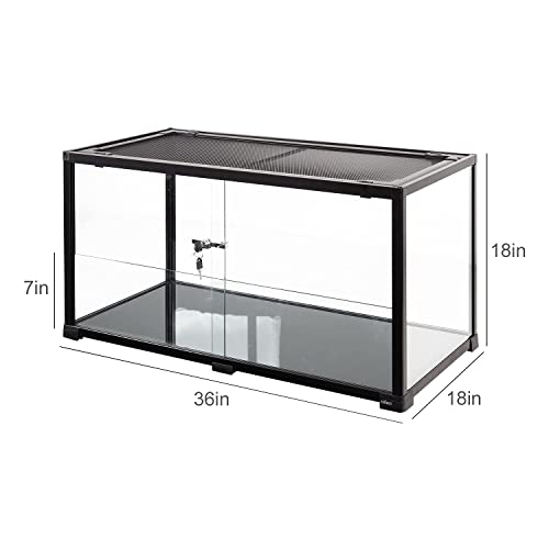 OIIBO 50 Gallon Reptile Terrarium, 2 in 1 Reptile Tank with Sliding