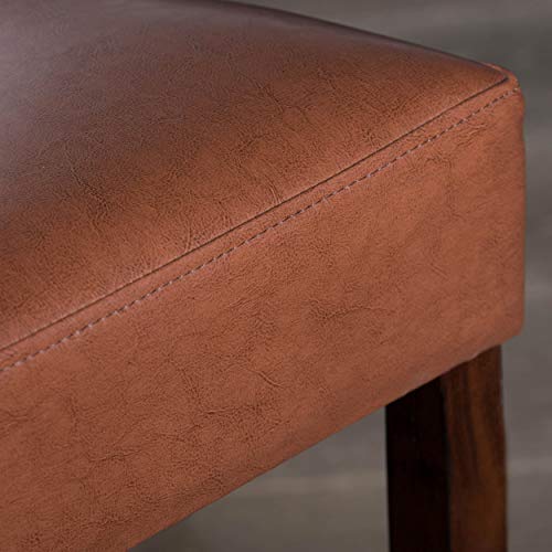 Christopher Knight Home Lopez Rückenfreie Leder-Thekenhocker, 2-teiliges Set, Haselnuss – Bild 4