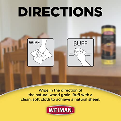 Weiman Wood Cleaner and Polish Wipes Clean, Polish & Protect Wood