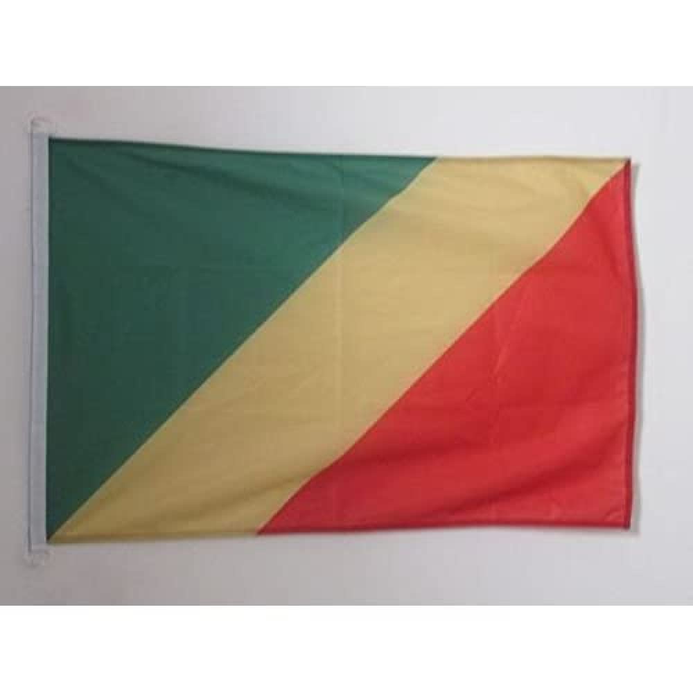 AZ FLAG - Republic of the Congo Flag - 2x3 Ft - For Outdoor - Congolese Banner Knitted Polyester with Two Plastic Rings - Fade Resistant - Vivid Colors - 2' x 3' Feet - 90x60 Cm